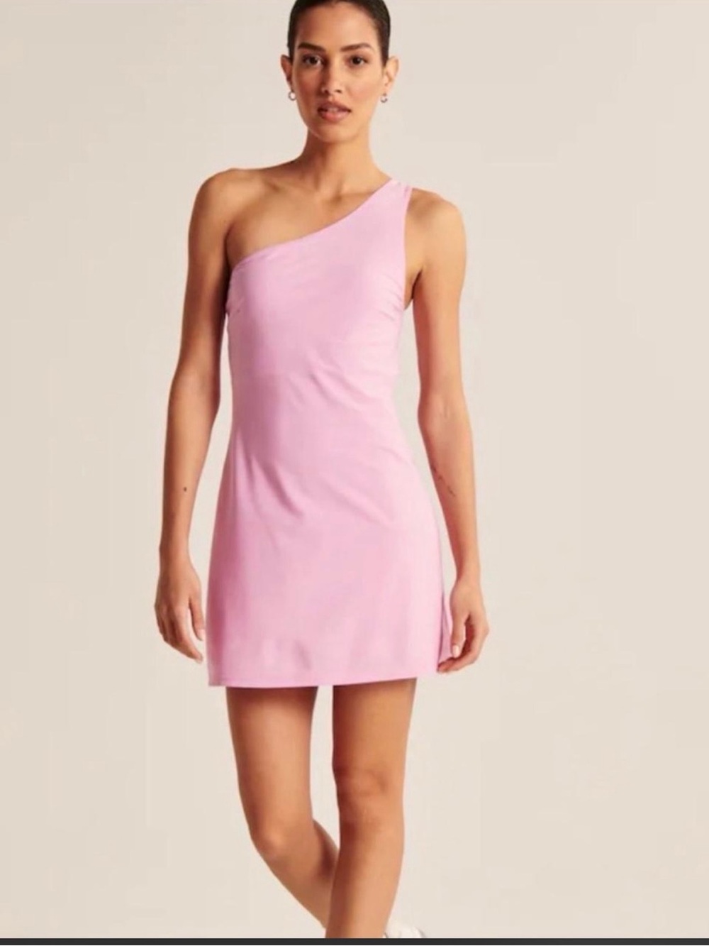 Abercrombie & Fitch One-Shoulder Light Pink Mini Dress